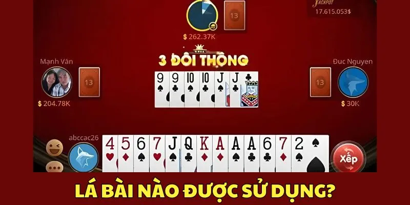 Các lá bài được sử dụng trong trò chơi